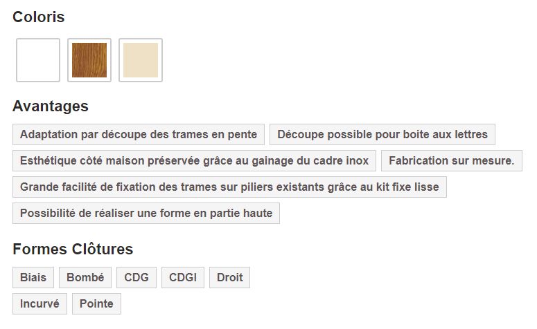 Clôture PVC CL 03 A / TYPE 06 A - CG PRO - embout rond - traverses inox gainées - claire voie_1
