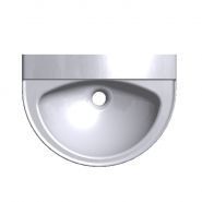 Lave-mains monobloc de face Optima 550 x 400 - autoportant, résine minérale renforcée, antibactérien_1