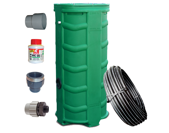 Poste de relevage Sanirel® HT - Cuve 500L PEHD, 1 pompe mono 230V, fil d'eau profond jusqu'à -90 cm_1