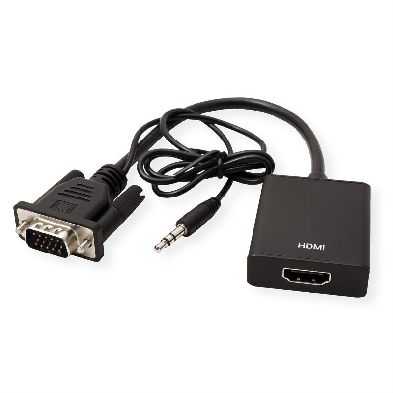 VALUE Adaptateur VGA+Audio vers HDMI, 0,15 m_1