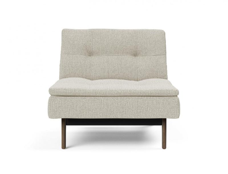 Fauteuil design Dublexo Eik convertible lit 90x115 cm - pieds chêne fumé - tissu Mixed Dance naturel_1