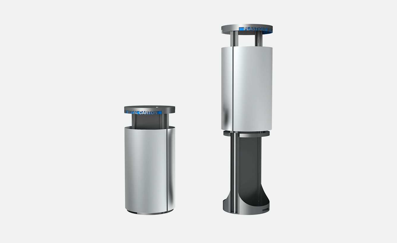 Sloop - Poubelle Publique - Larus - acier/inox - 80 + 80 L_1