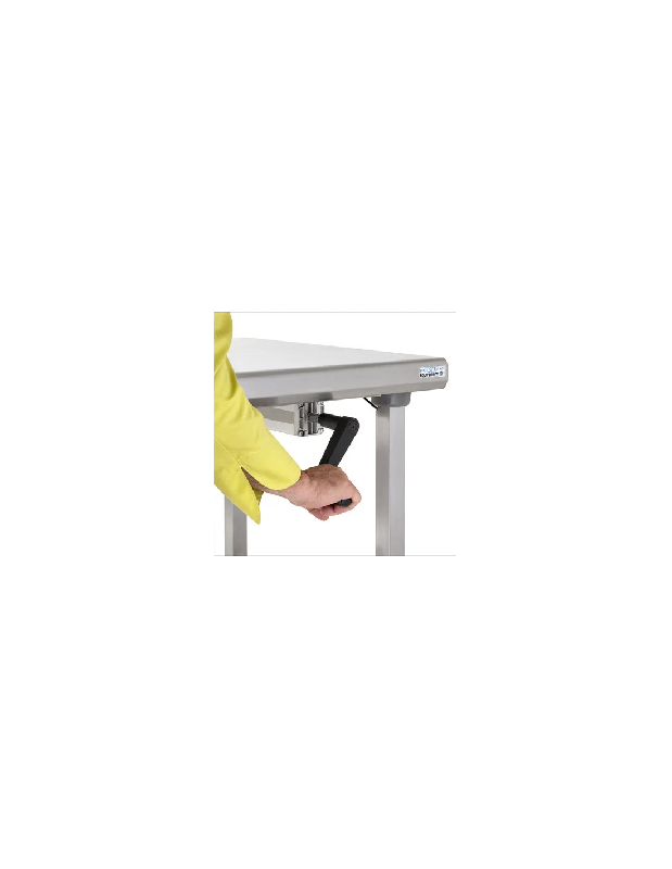 Table inox adossée - étagère basse, plan de travail réglable - 1800x700x800/1100 mm - Ergonomix Tournus Equipement_1