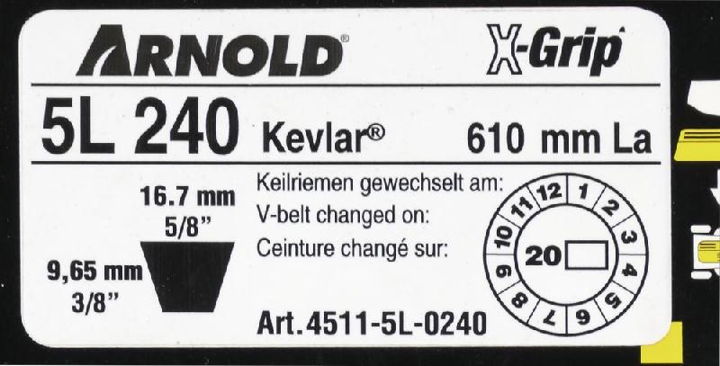 Courroie trapézoïdale X-Grip V - Type 5L240_1