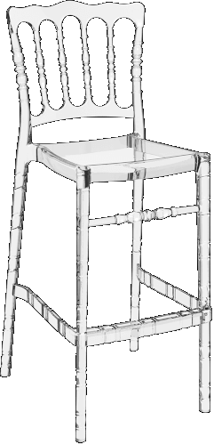Lot de 4 Chaises de bar - Polycarbonate Transparente - NAPOLEON « Opéra »_1