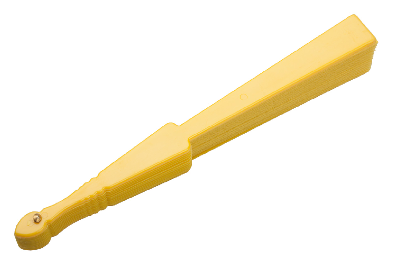 Éventail - textile et plastique - couleur jaune - 47 gr_1