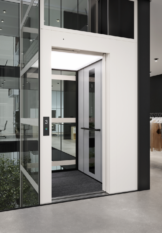 Ascenseur cabine -  portes coulissantes, commande automatique, normes ERP - Cibes C1 Pure_1