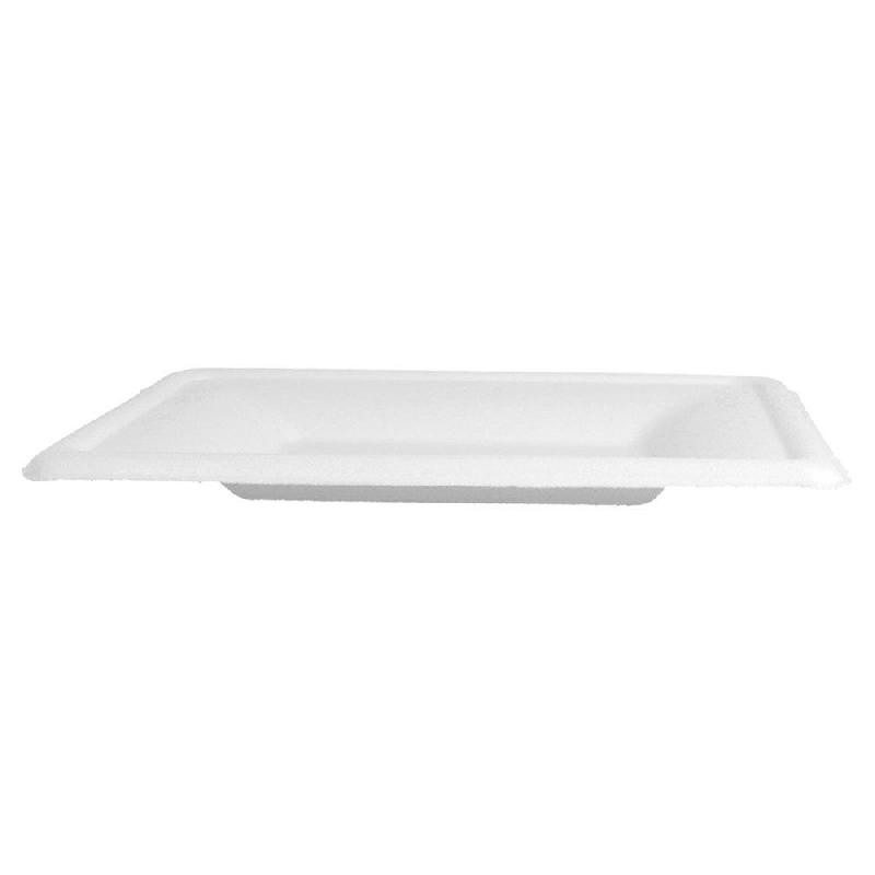 Assiette carrée bagasse blanche 16x16x1,5cm - par 500_1
