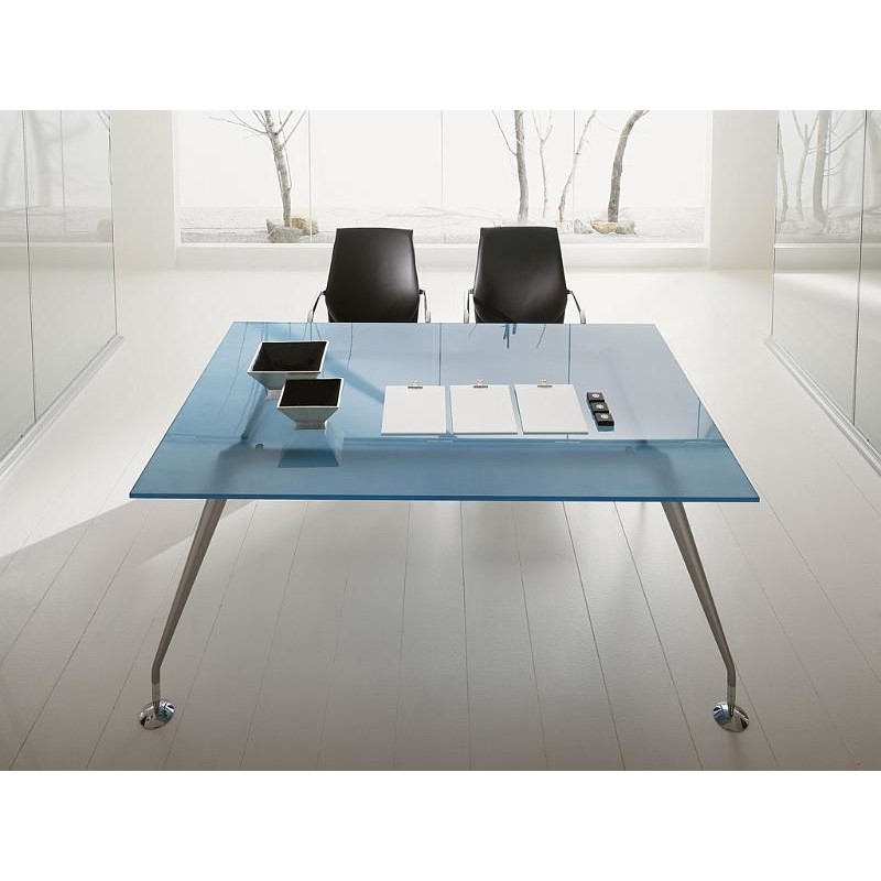 Bureau de direction ENOSI LAS avec retour sur meuble de rangement et table triangulaire - L 200 x 235 cm_1