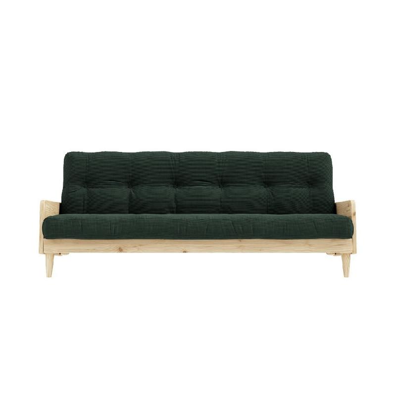 Canapé 3 places convertible Indie - style scandinave - futon algue - couchage 130 x 190 cm - Karup_1