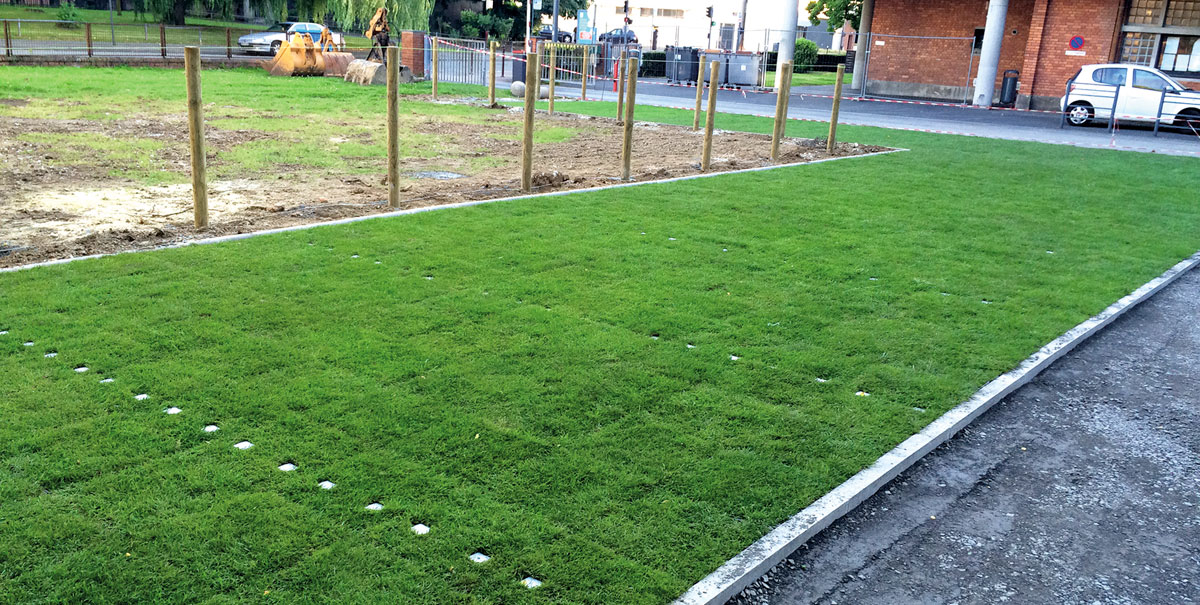 Dalles de parking en Nidagrass IG040 pour infiltration des eaux pluviales