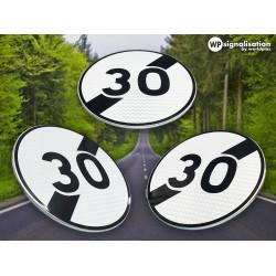 Panneau d'interdiction B33 - Fin de limitation de vitesse - Personnalisable - WP Signalisation_1