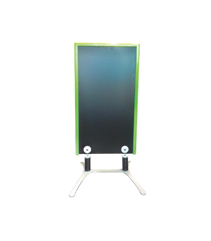 Panneau trottoir - Piétement métal blanc avec cadre bois - 120 x 65 cm - Référence : PFN48VE_1