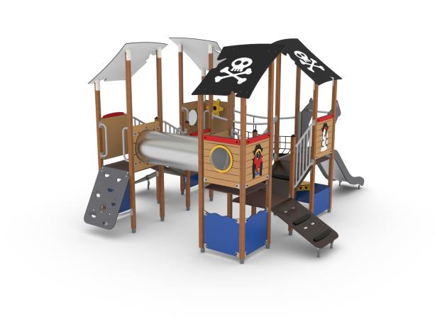 Structure multi-jeux 3 à 5 ans - UniMini Edmund - 8057449 - Hags - Poteaux bois et panneaux HPL_1