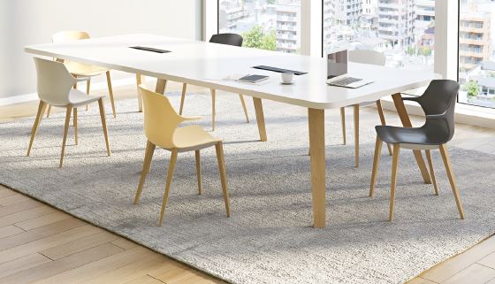 Table de réunion résistante et stable avec piètement incliné - ALTITUDE - 3 modèles de plateaux_1