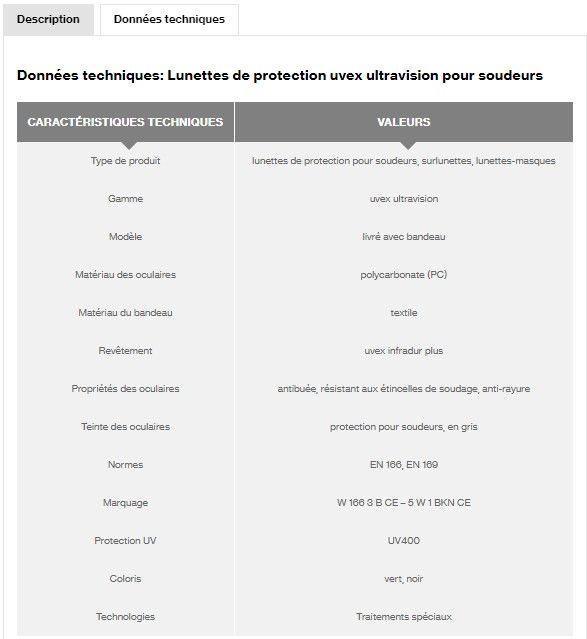 9301145 - Surlunette de protection uvex heckel pour soudeurs - Teinte des oculaires en gris avec protection UV et IR_1
