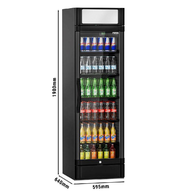 Armoire à boissons noire porte battante avec canopy - 347L_1
