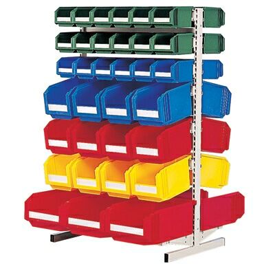 Châssis en T modulable pour stockage des bacs - Montants perforés - Charge 100 kg par module_1