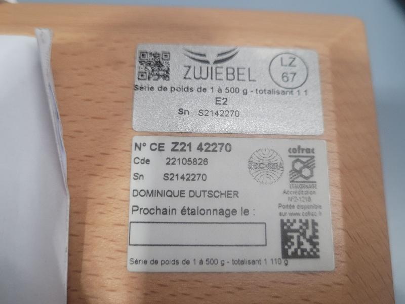 Coffret de 12 poids E2 de 1 g à 500 g - ZWIEBEL_1