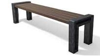 Banc public sans dossier en plastique recyclé - Réduit et minimaliste - Longueurs 165 et 195 cm - HYDE PARK - ADS EQUIPEMENTS EURL_1