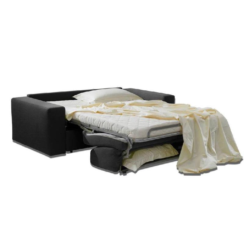 Canapé-lit convertible électrique ARIA 140cm - Système ouverture express - Matelas 14cm tissu tweed gris graphite_1