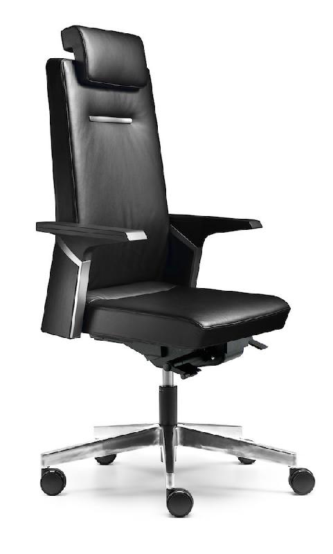Fauteuil de Direction cuir KO1 avec têtière - Sokoa. - cuir noir_1