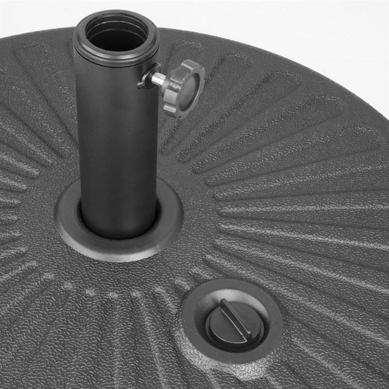 Pied de parasol en plastique noir 40L (rempli) | Bolero - DZ884_1