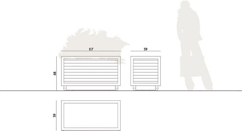Boston 130404 - Jardinières Komserwis - Hauteur 68 cm - Bois résineux ou exotique et acier inoxydable_1