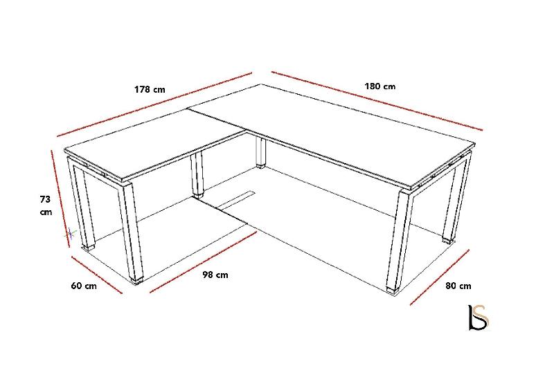 Bureau d'angle Quadra - Mobel Linea. - Blanc 9010, 180, Poirier, Gauche_2