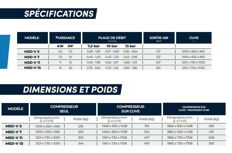 Compresseur à vis lubrifiée entraînement direct - vitesse variable - mac 3 - msd-v de 5,5-15kw_1