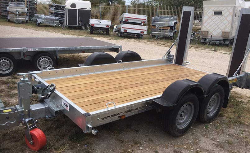 Remorque porte-engins Lider - 2 essieux - PTC 3500 kg - châssis tubulaire mécano-soudé galvanisé_1