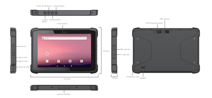 Tablette PC robuste avec écran 10.1 pouces - StrongPad - Android 12 / 14_1