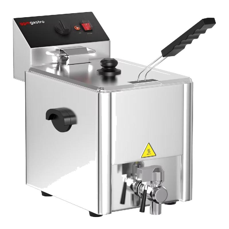 Friteuse électrique simple 8L - avec robinet de vidange | GGM_1