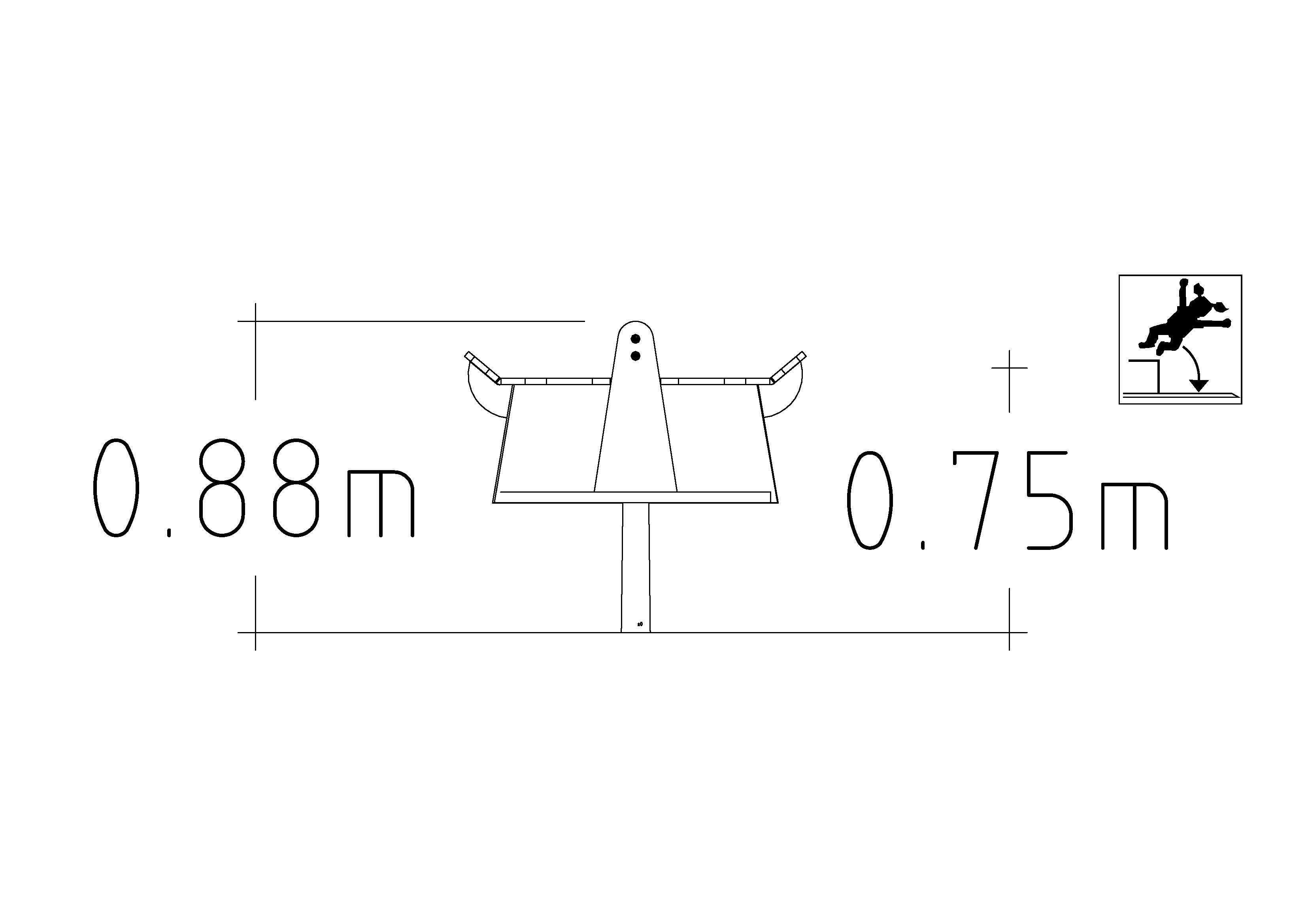 Jeu à bascule Rocky 2 places - réf 8000951 - Hags - Rouge avec fondation à enterrer_1