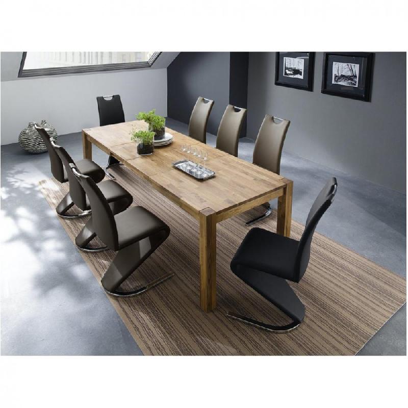 Lot de 2 chaises ALBI en tissu marron - piètement luge en tube chrome - design chic et moderne_1