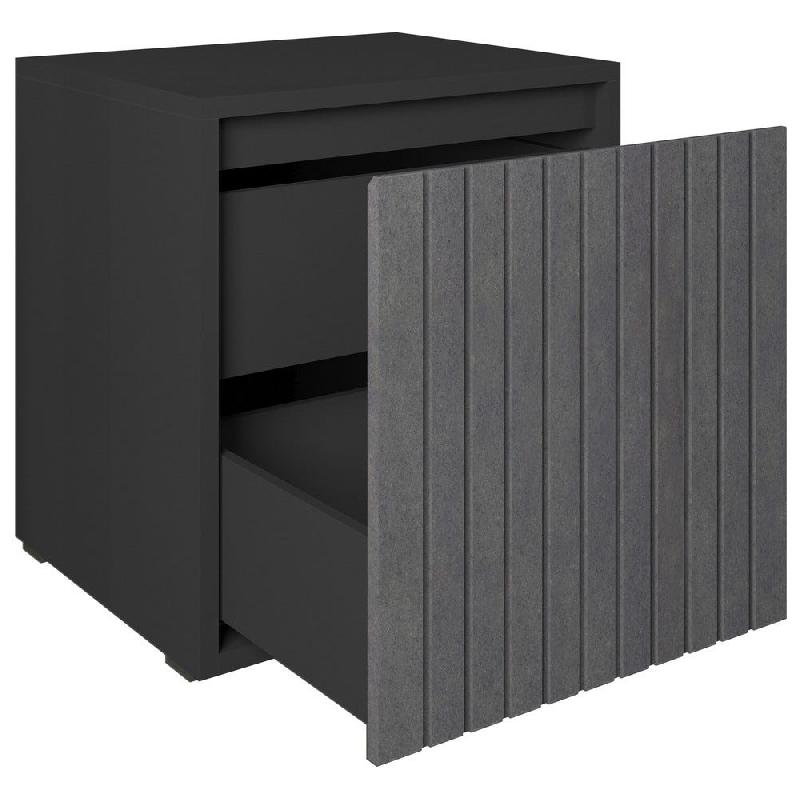 Meuble Vertigo T03 2 tiroirs à l'anglaise MDF noir et noir 60x47x60 cm_1