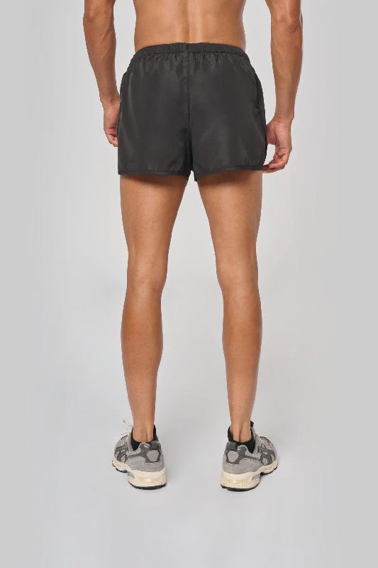 Short de running - PROACT - Réf: PA133 - Tissu léger et ultra résistant - Taille élastiquée avec cordon de serrage - Noir_1