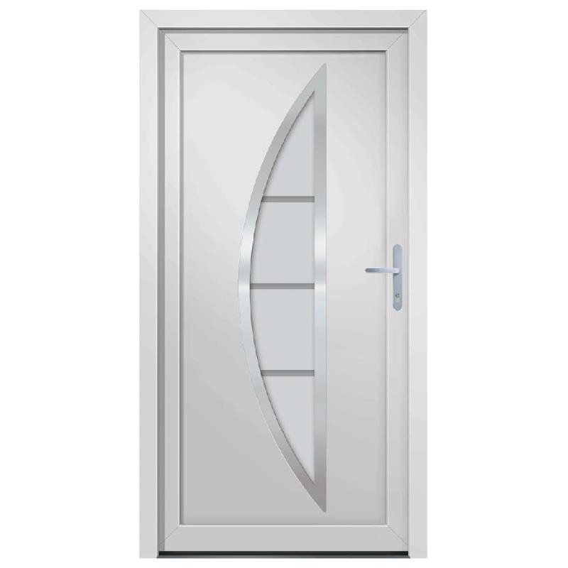 Vidaxl porte d'entrée blanc 98x190 cm pvc 3187868_1