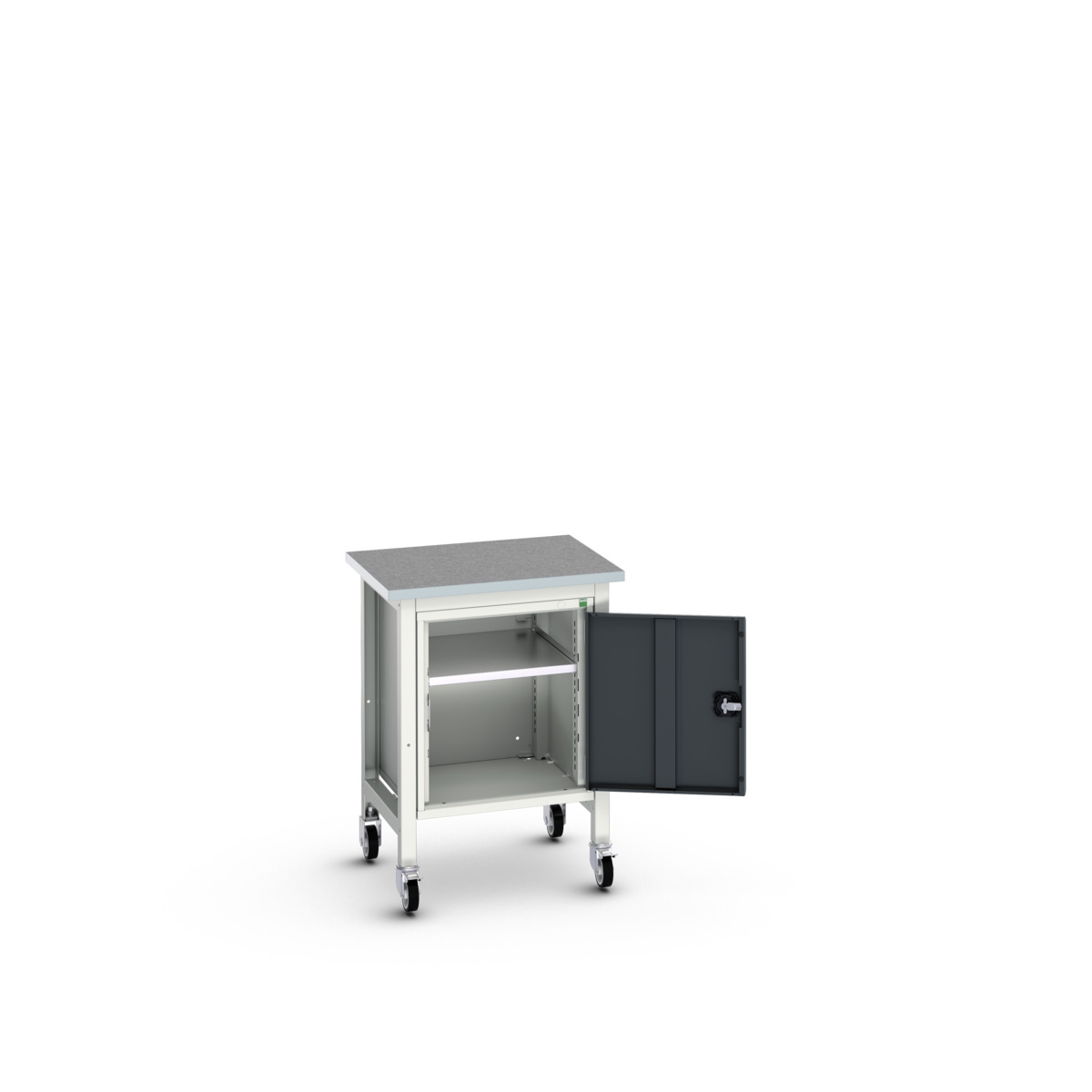 Desserte Verso Roulante - Avec porte, plateau lino et armoire standard complète - 700x600x930mm_0