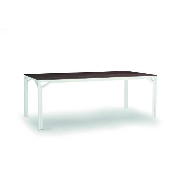 Bureau droit X8 avec plateau en bois - Officity. - 180, Blanc_2