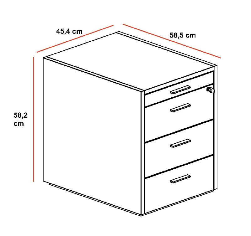 Caisson de rangement 3 tiroirs X9 - X10 - Officity. - Ébène_1