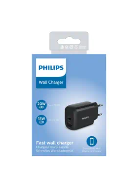PHILIPS Chargeur secteur 18W 1 port USB Type C et 1 USB_1