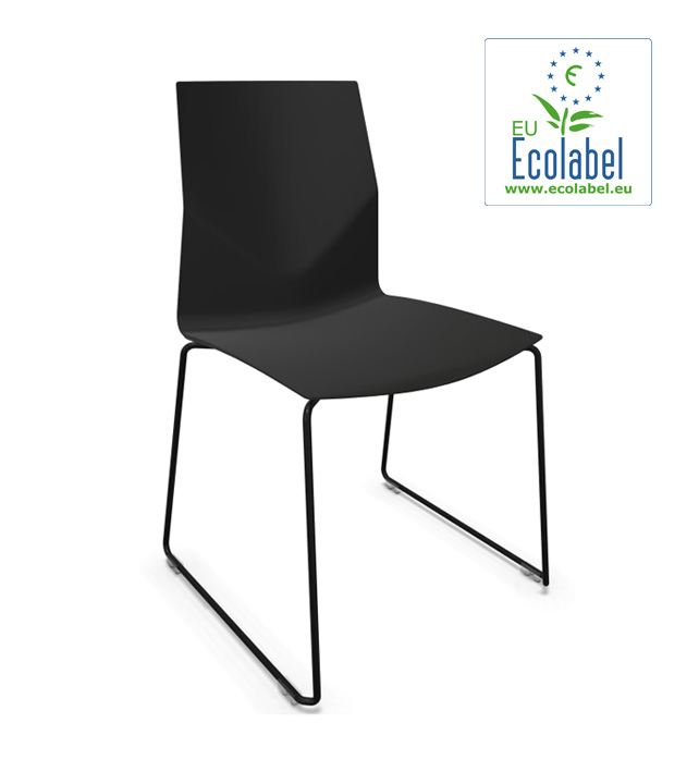 Chaise empilable Fourcast2® - dossier flexible en V - 8 couleurs - bois ou plastique - patins en téflon_1
