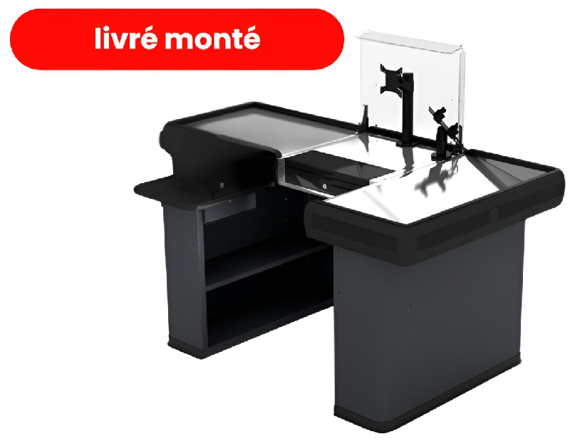 Meuble de caisse 1800 prestige - Monté avec tiroir caisse et support Pin-Pad_1