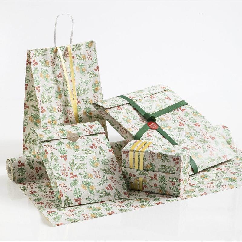 Pochettes cadeaux kraft lisse 'Brindilles