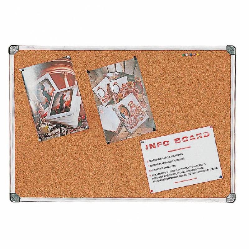 Tableau liège 60x90cm - cadre aluminium anodisé - usage fréquent_1