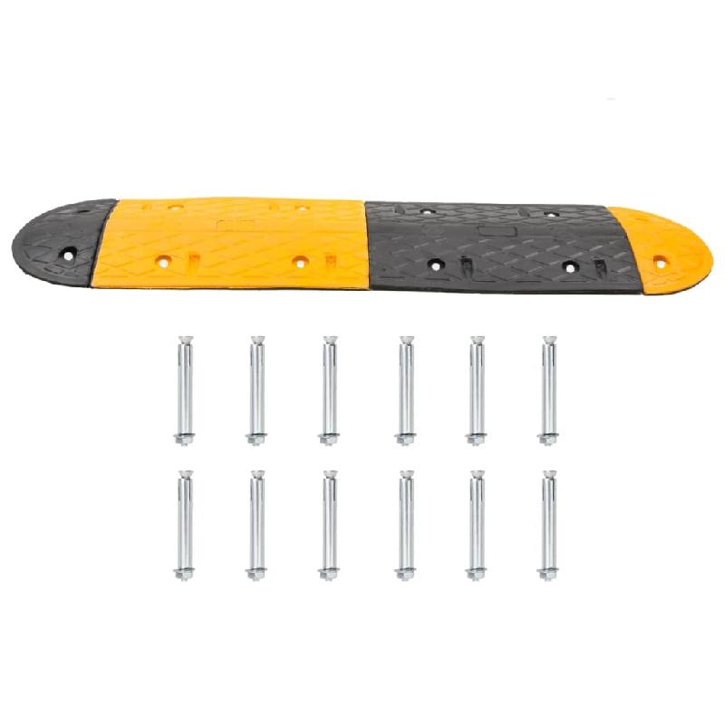 Vidaxl ralentisseur jaune et noir 517x32,5x4 cm caoutchouc 3157049_1