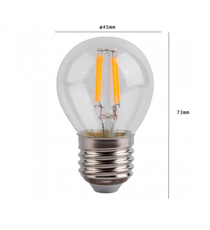 Ampoule LED E27 4W à filament G45 - Réf E27F4W - lumière chaude 350 lumens - angle 360°_1