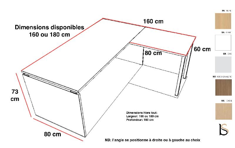 Bureau d'angle pieds bois Practika P4 - Quadrifoglio - 160, Gris_1