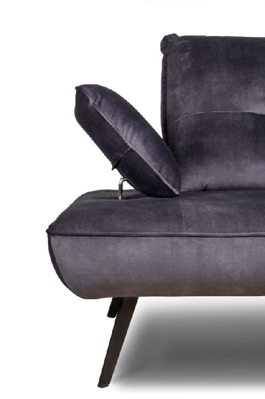 Canapé modulable TREK - dossier avance/recule - 2/3 places - velours gris graphite - design contemporain_1